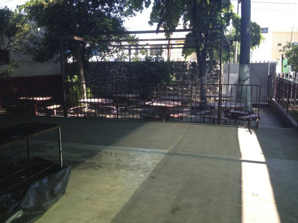 A view of where students can eat at Escuela Josefa Ortiz De Domingue in Culican, Sinaloa, Meixco