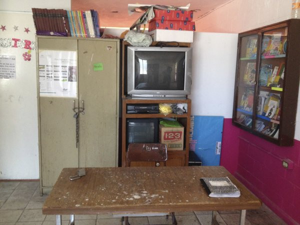 A view of the library at Escuela Josefa Ortiz De Domingue in Culican, Sinaloa, Meixco