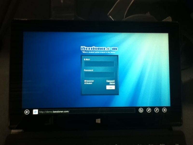 iSessioner on Microsoft Surfer Pro Tablet